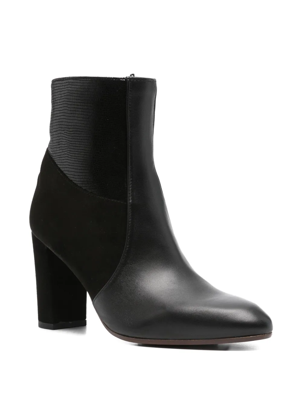 Chie Mihara 85mm Leather Suede Block-heel Boots In Black