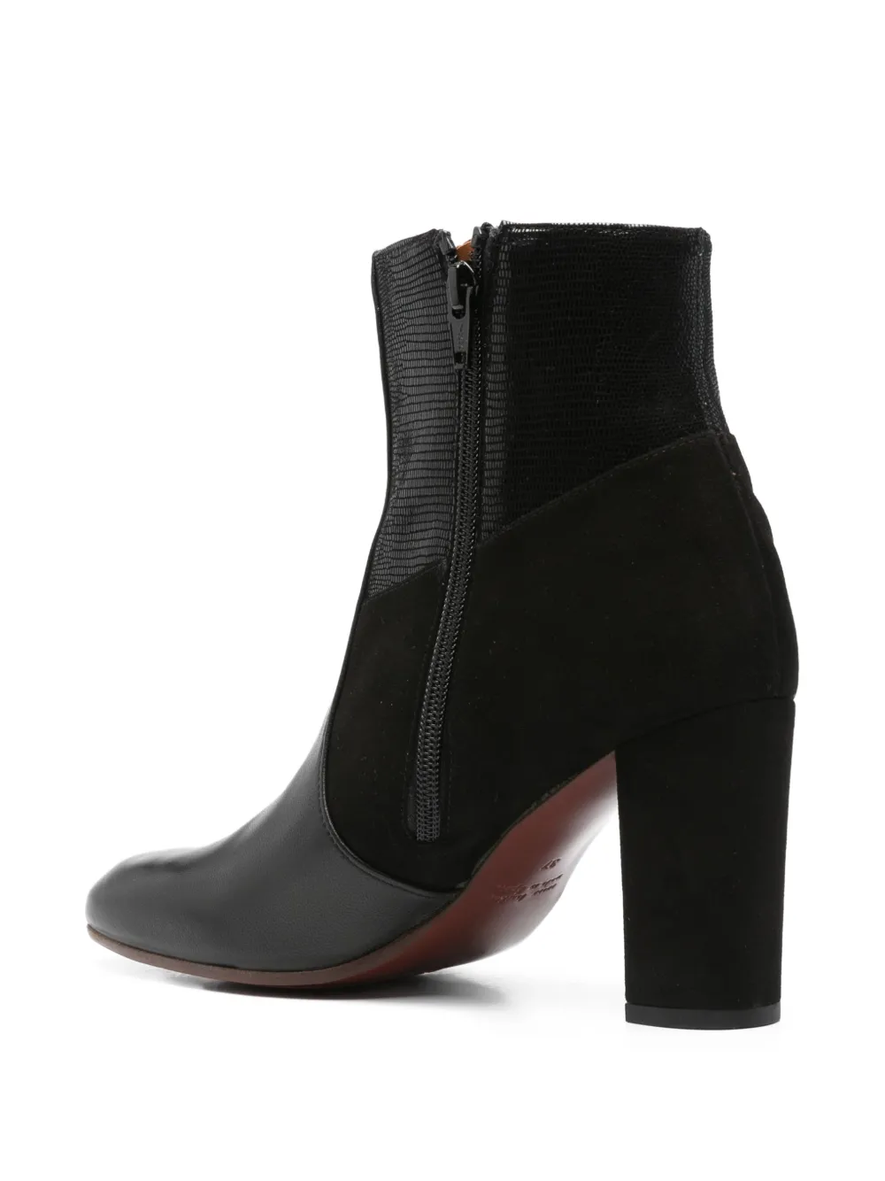 Chie Mihara 85mm leather suede block-heel boots Black