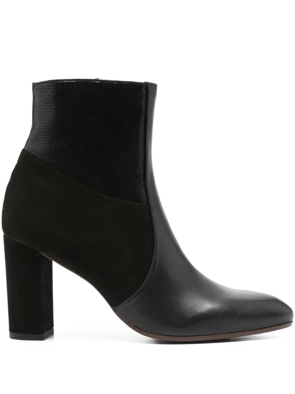 Chie Mihara 85mm leather suede block-heel boots Black