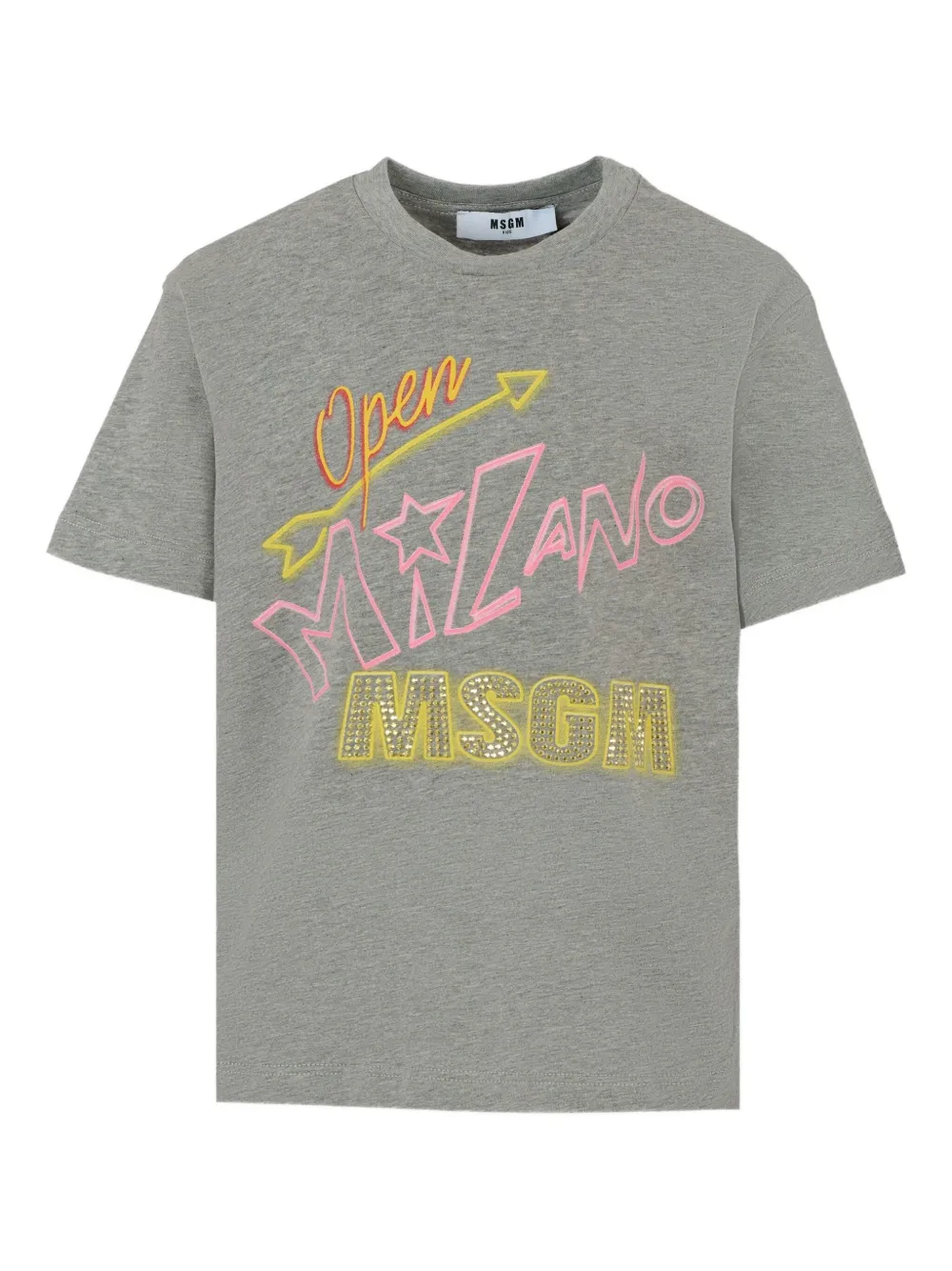 MSGM Kids T-shirt met grafische print en korte mouwen Grijs