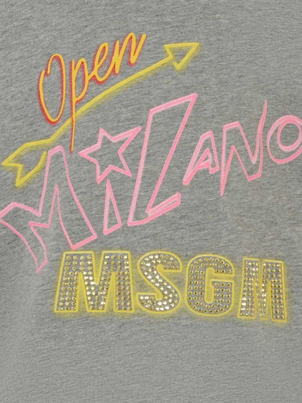 MSGM Kids T-shirt met grafische print en korte mouwen Grijs
