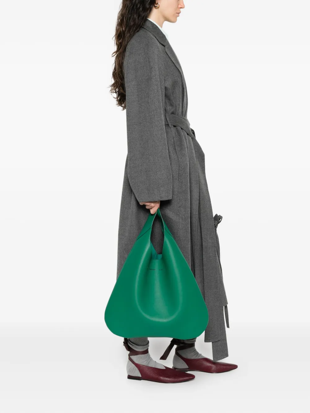 Carven Tommaso leren shopper - Groen