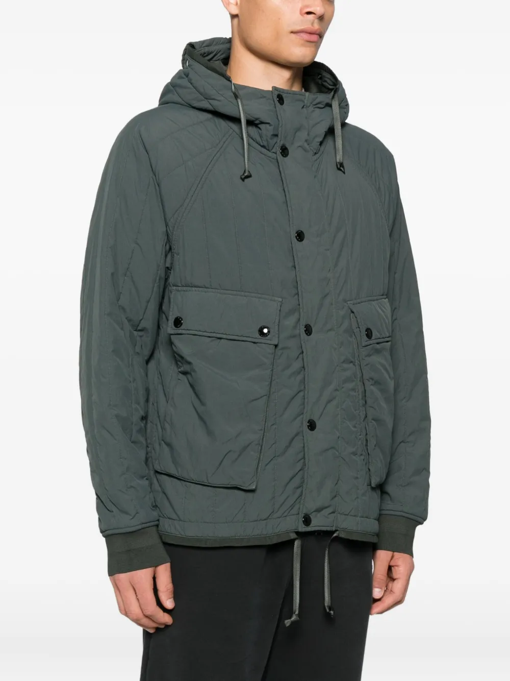 C.P. Company quilted hooded jacket Groen
