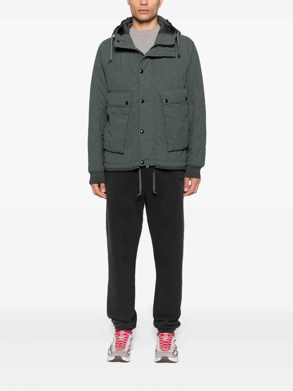 C.P. Company quilted hooded jacket Groen