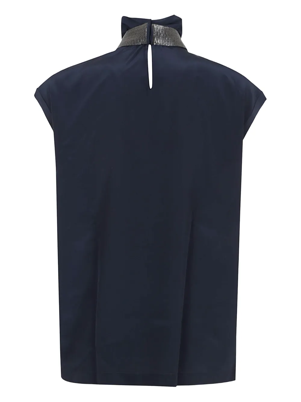 Brunello Cucinelli embellished high-neck top Blauw