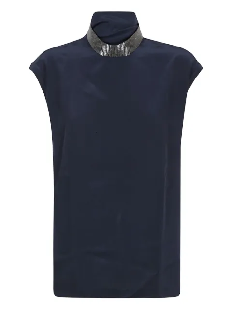 Brunello Cucinelli embellished high-neck top