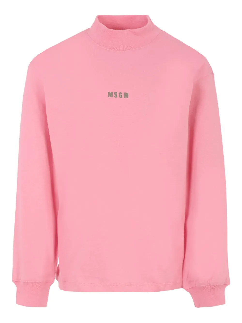 MSGM Kids Top met logoprint en hoge hals Roze