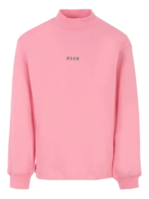 MSGM Kids mock-neck logo-print top