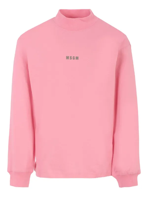 MSGM Kids mock-neck logo-print top