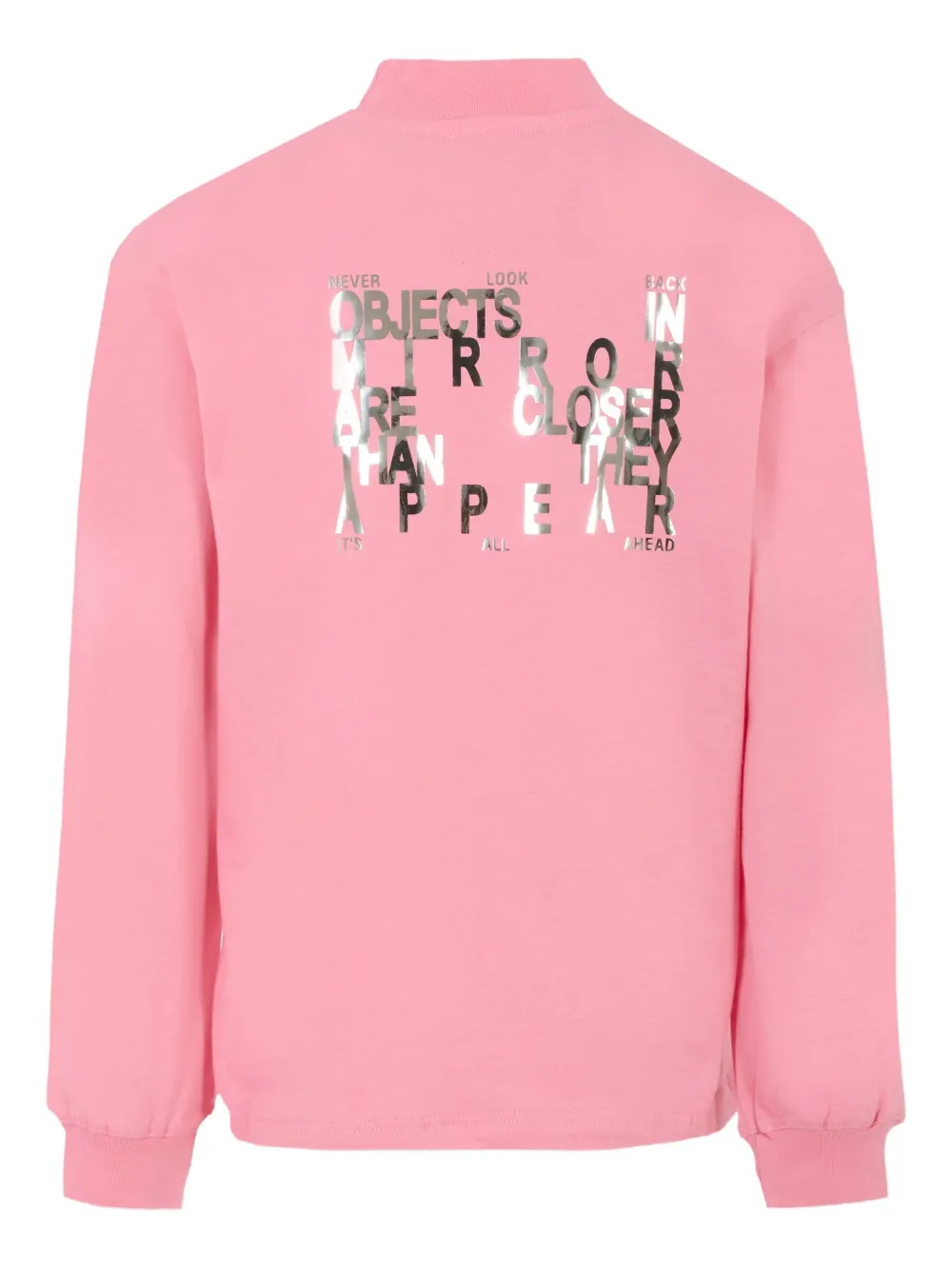 MSGM Kids Top met logoprint en hoge hals Roze