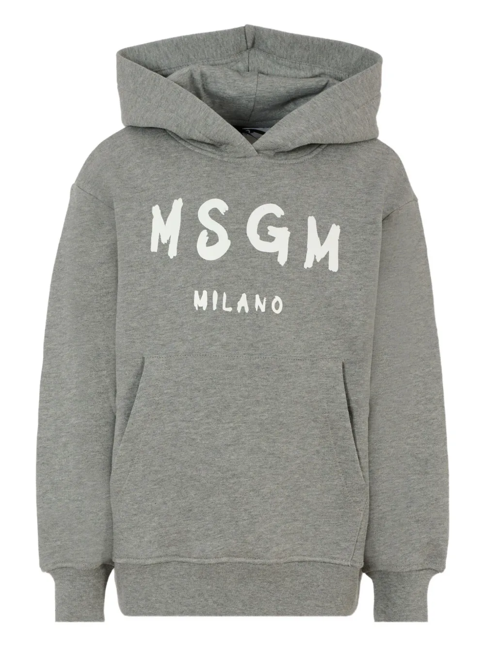Msgm Kids' Logo-print Hoodie In Gray