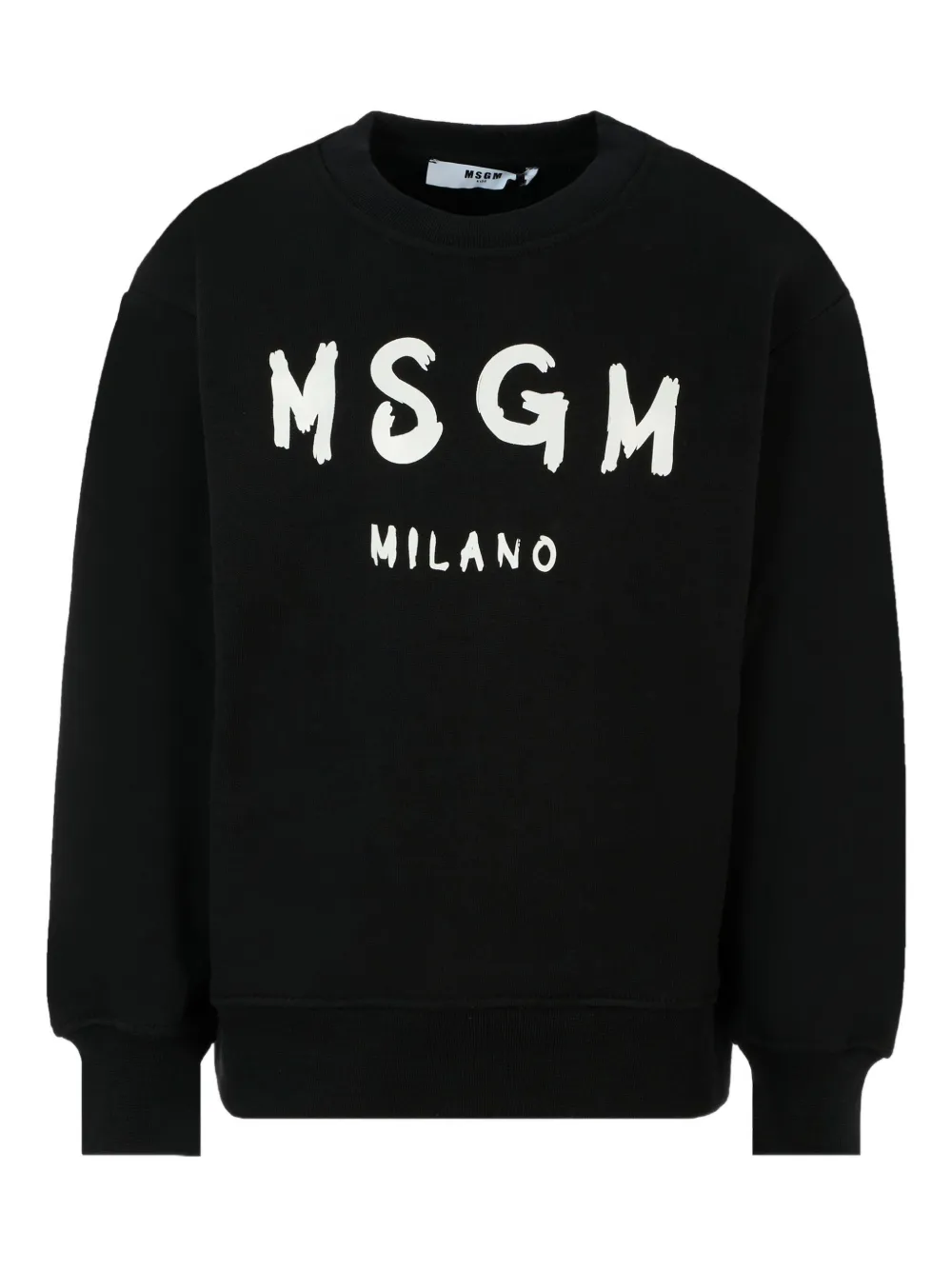 Msgm Kids' Logo-print Cotton Sweatshirt In Black
