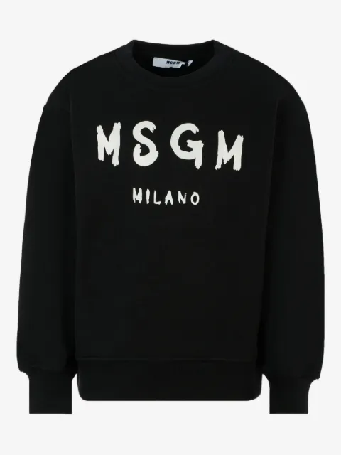 MSGM Kids logo印花棉卫衣