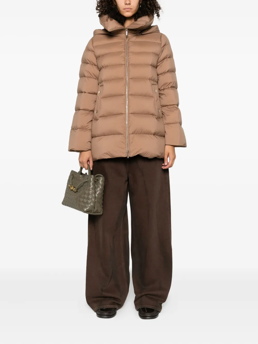 Moorer Natalia gewatteerd jack met capuchon Beige