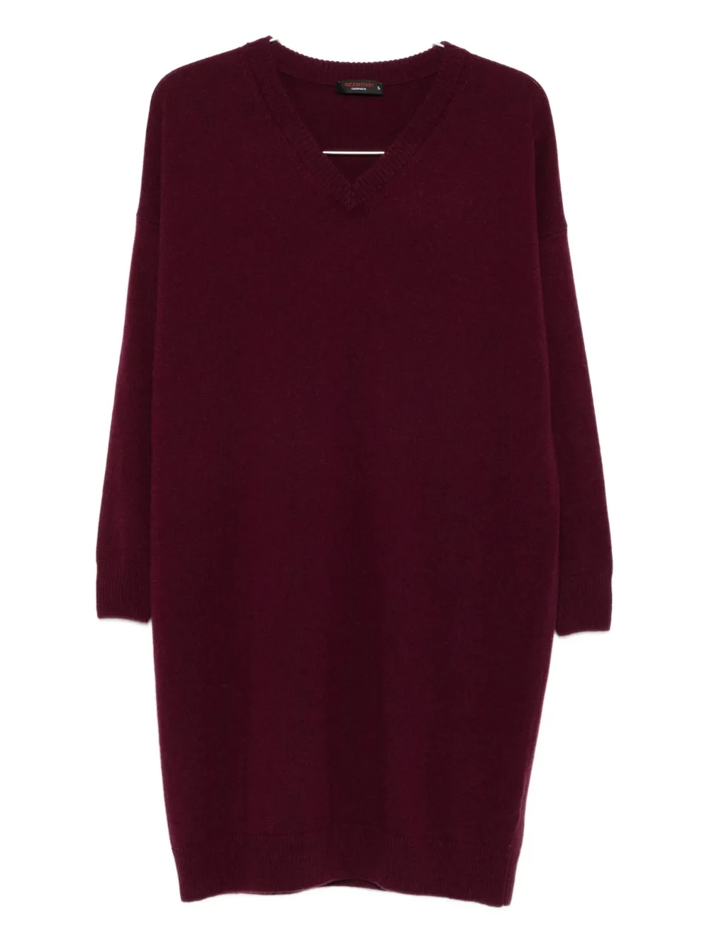 V-neck cashmere midi dress