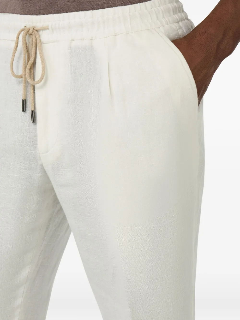 Boggi Milano City broek met trekkoordtaille Wit