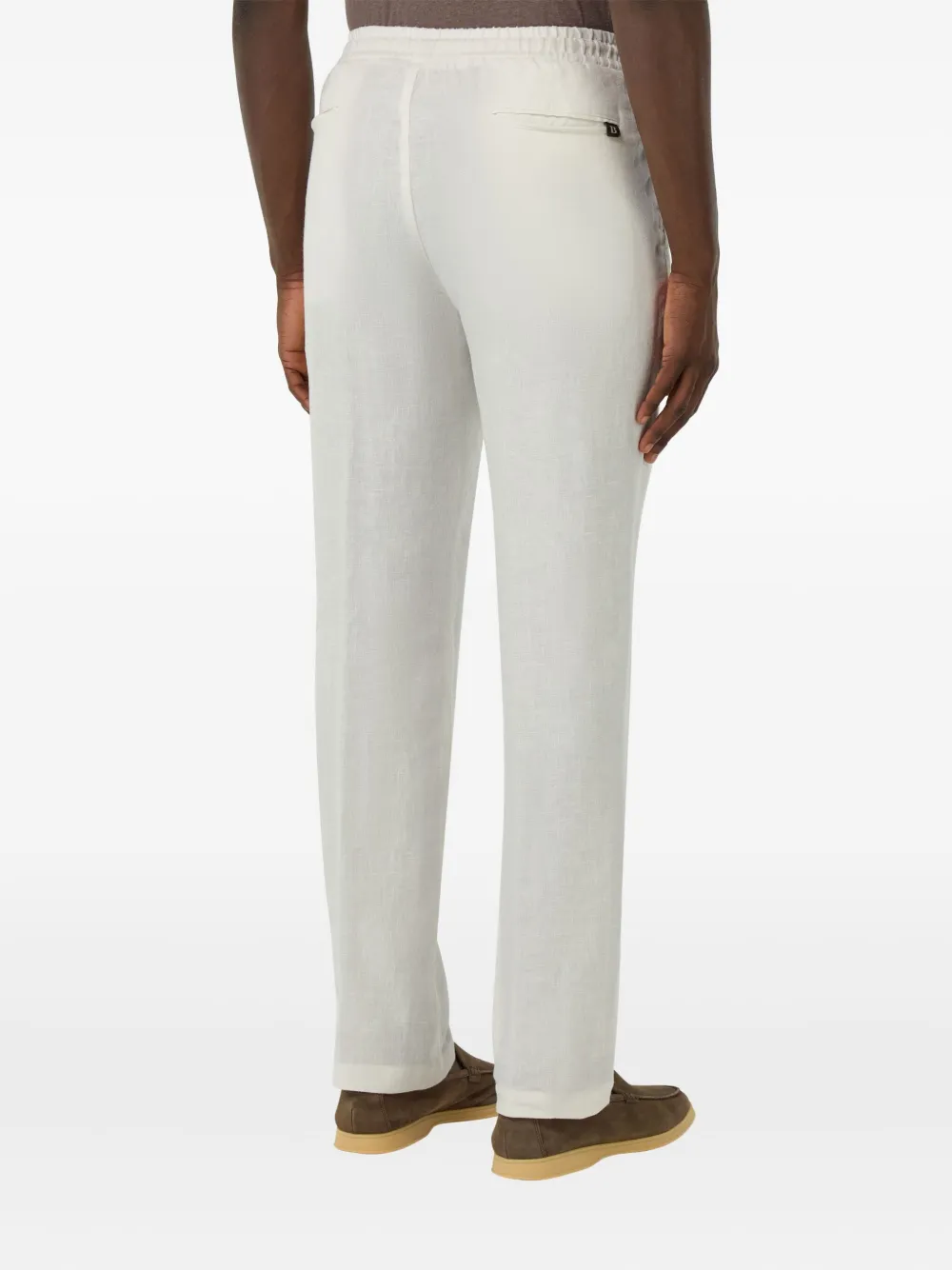 Boggi Milano City broek met trekkoordtaille Wit