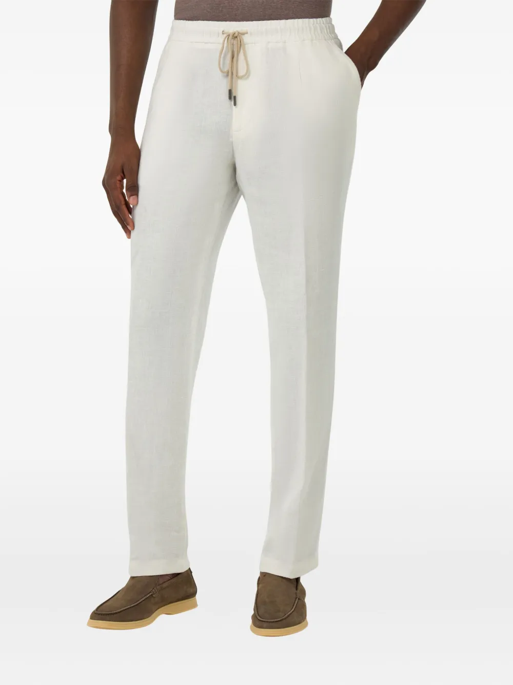 Boggi Milano City broek met trekkoordtaille Wit