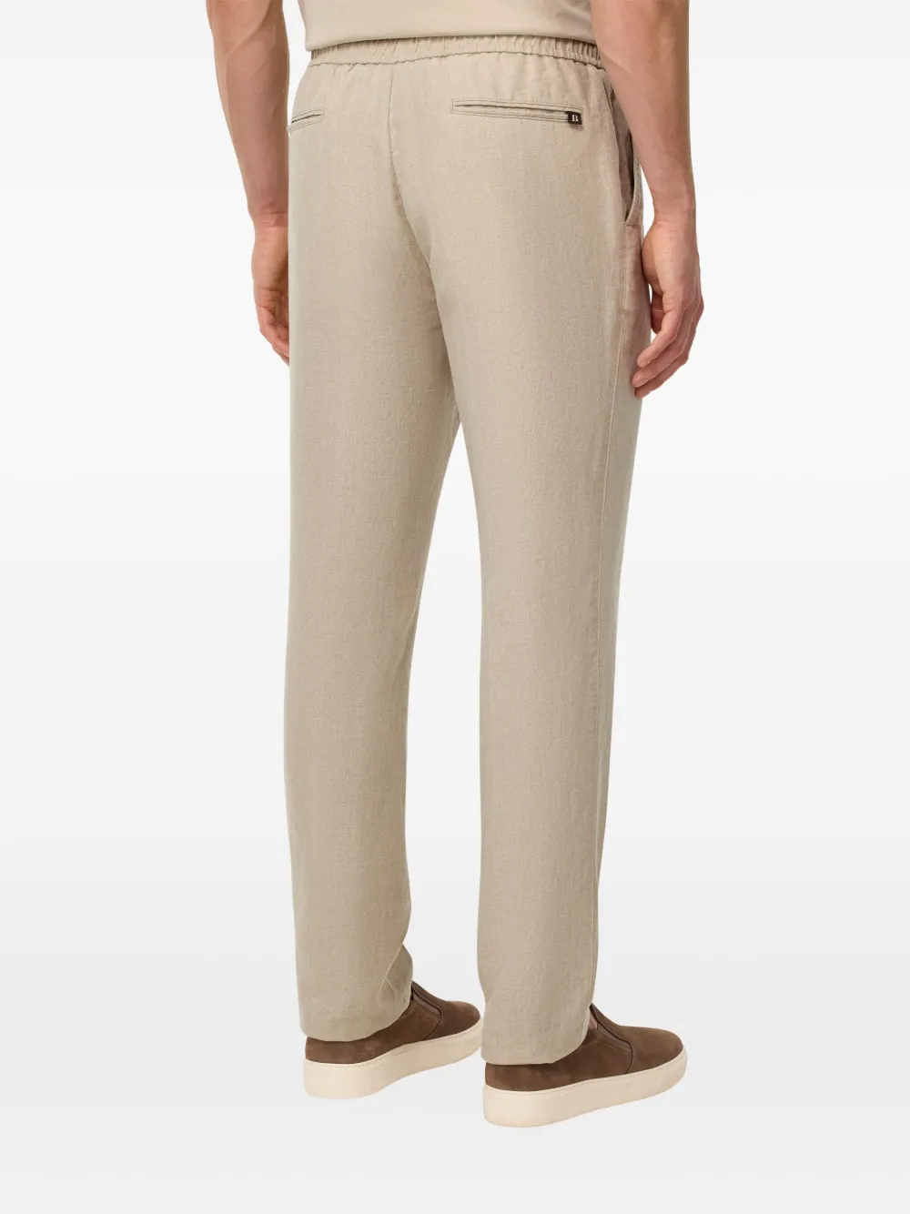 Boggi Milano City broek met trekkoord en plooien Beige