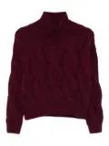 Incentive! Cashmere cable-knit turtleneck jumper - Purple