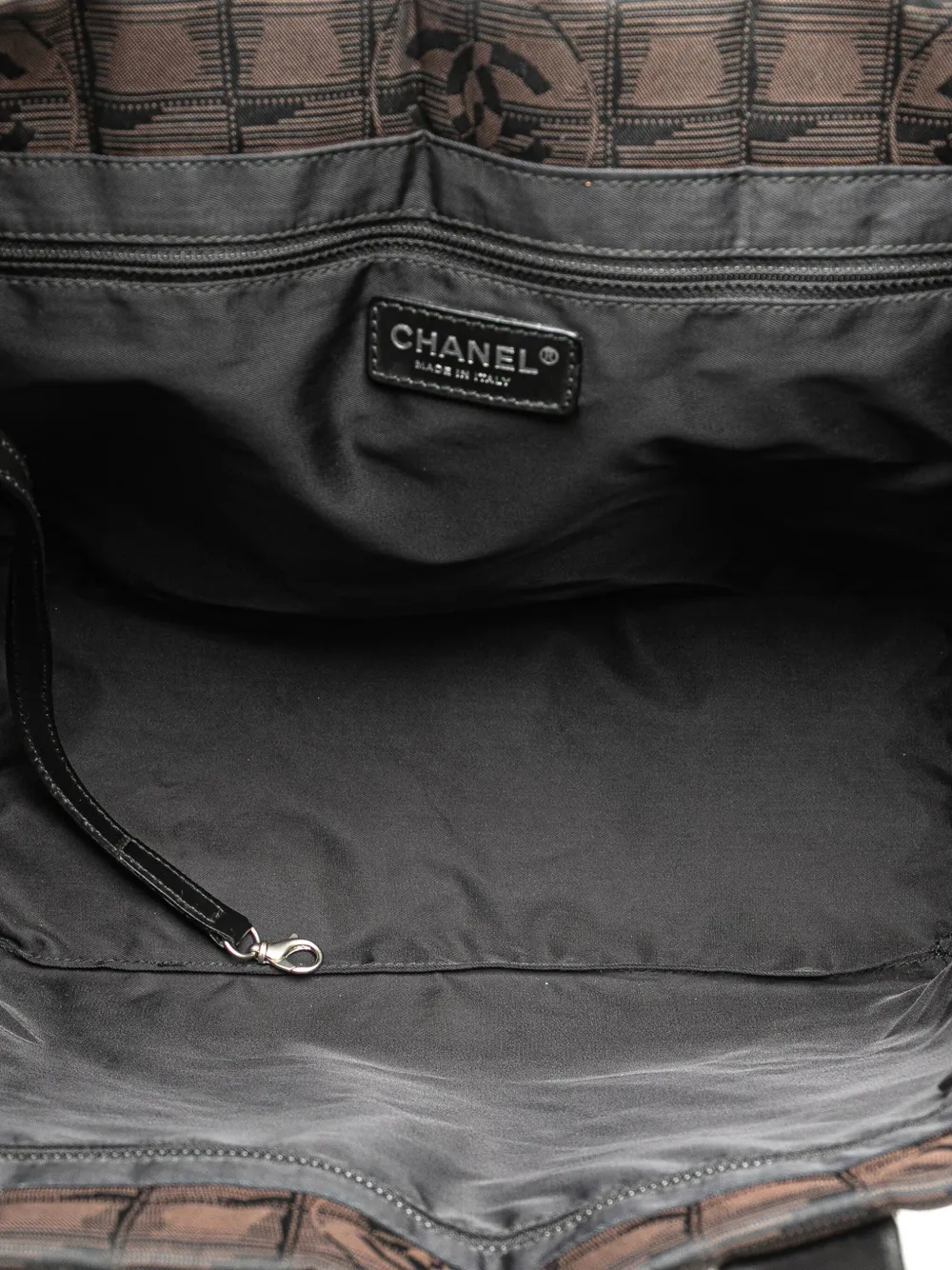 Pre-owned Chanel 2004-2005 New Travel Line Nylon Tote Bag In Brown