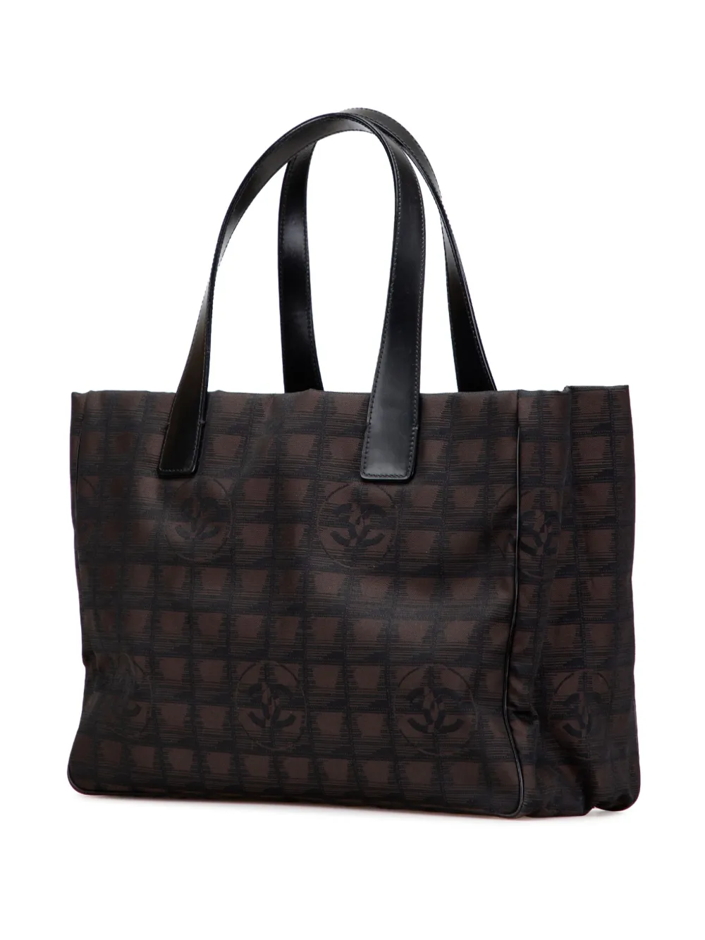 Pre-owned Chanel 2004-2005 New Travel Line Nylon Tote Bag In Brown