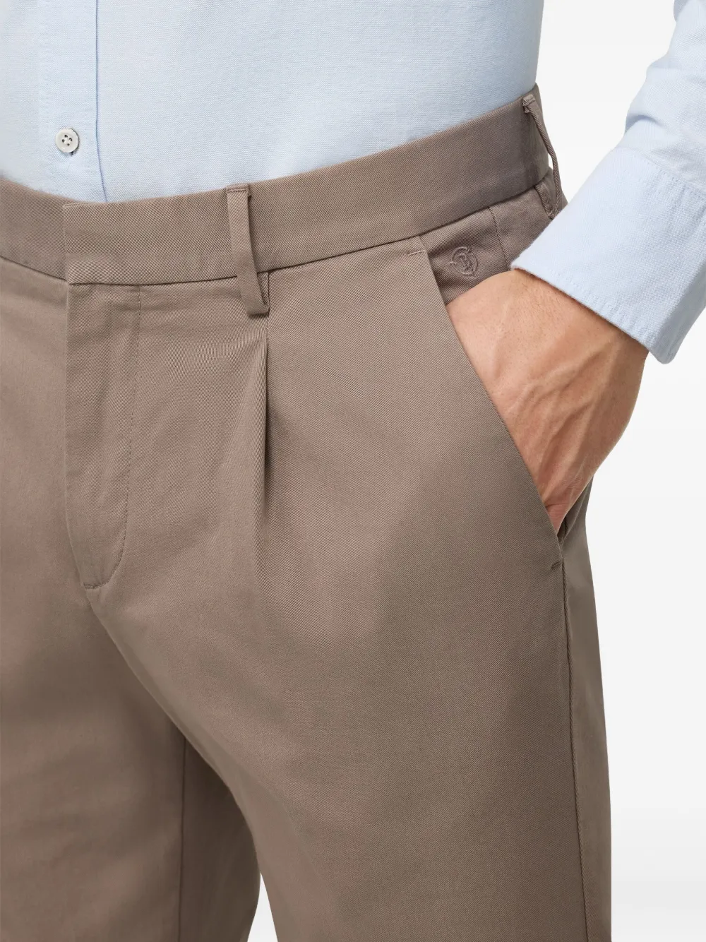 Boggi Milano Broek met geplooid detail Bruin