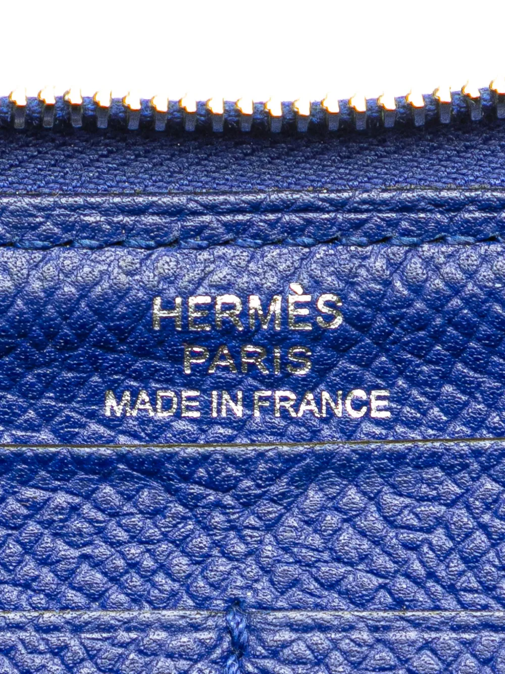 Pre-owned Hermes 2015 Epsom Azap Classique Wallet Long Wallets In Blue