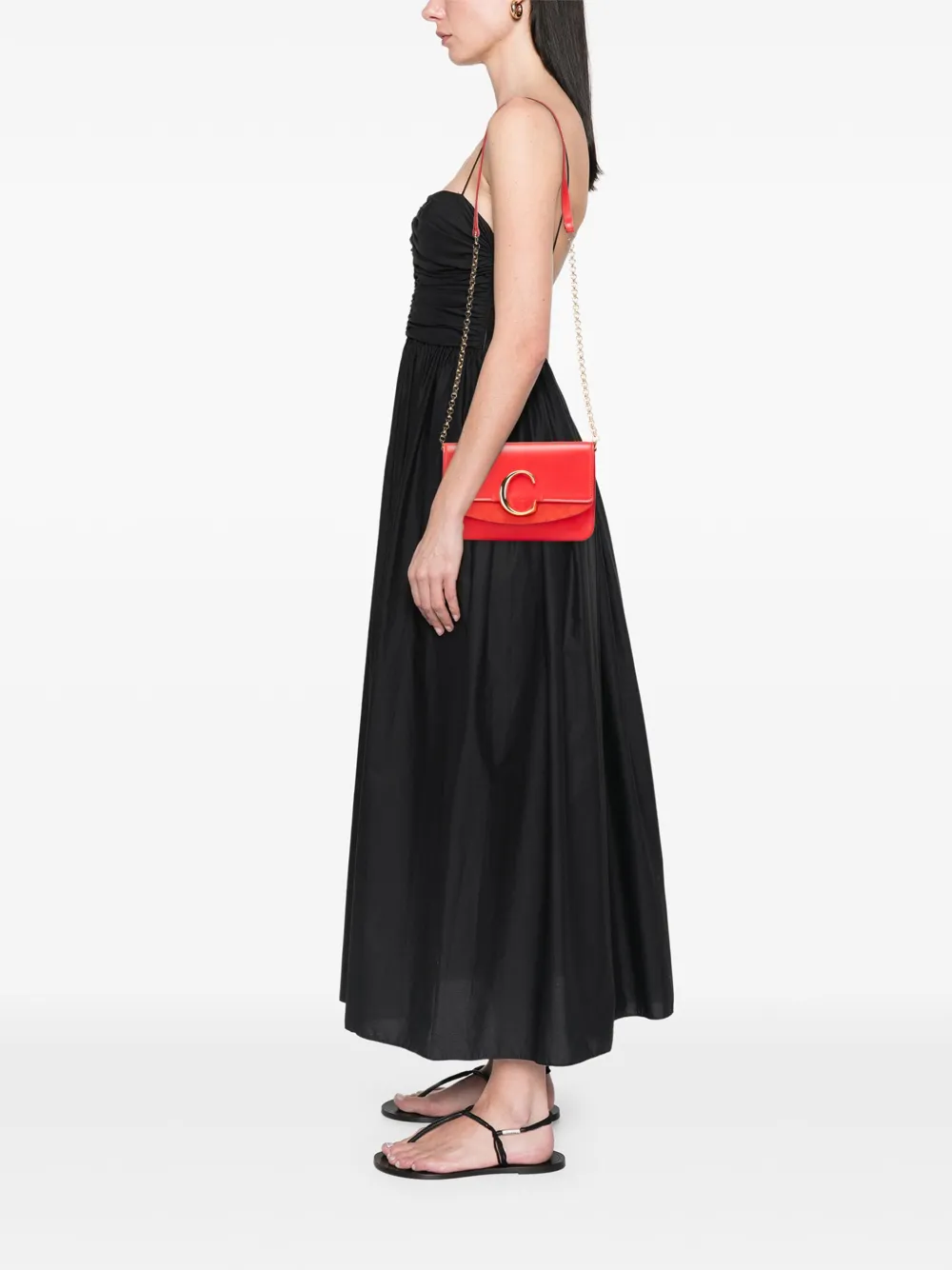 Ferragamo Pre-Owned 2010-2025 Small Calfskin and Suede C Clutch With Chain crossbody bag | Pre-Owned | Image 2