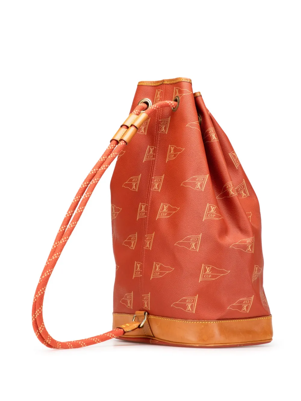 Pre-owned Louis Vuitton 1994 Americas Cup Coated Canvas Saint Tropez Backpack In Red