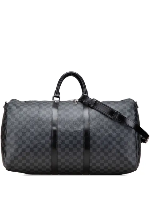 Louis Vuitton Pre-Owned bolsa de viaje Keepall Bandouliere 55 en Damier Graphite 2009