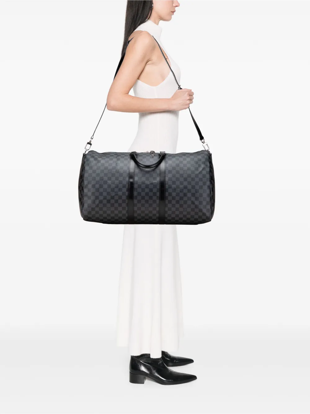 Louis Vuitton Pre-Owned 2009 Damier Graphite Keepall Bandouliere 55 travel bag | Pre-Owned | Image 2