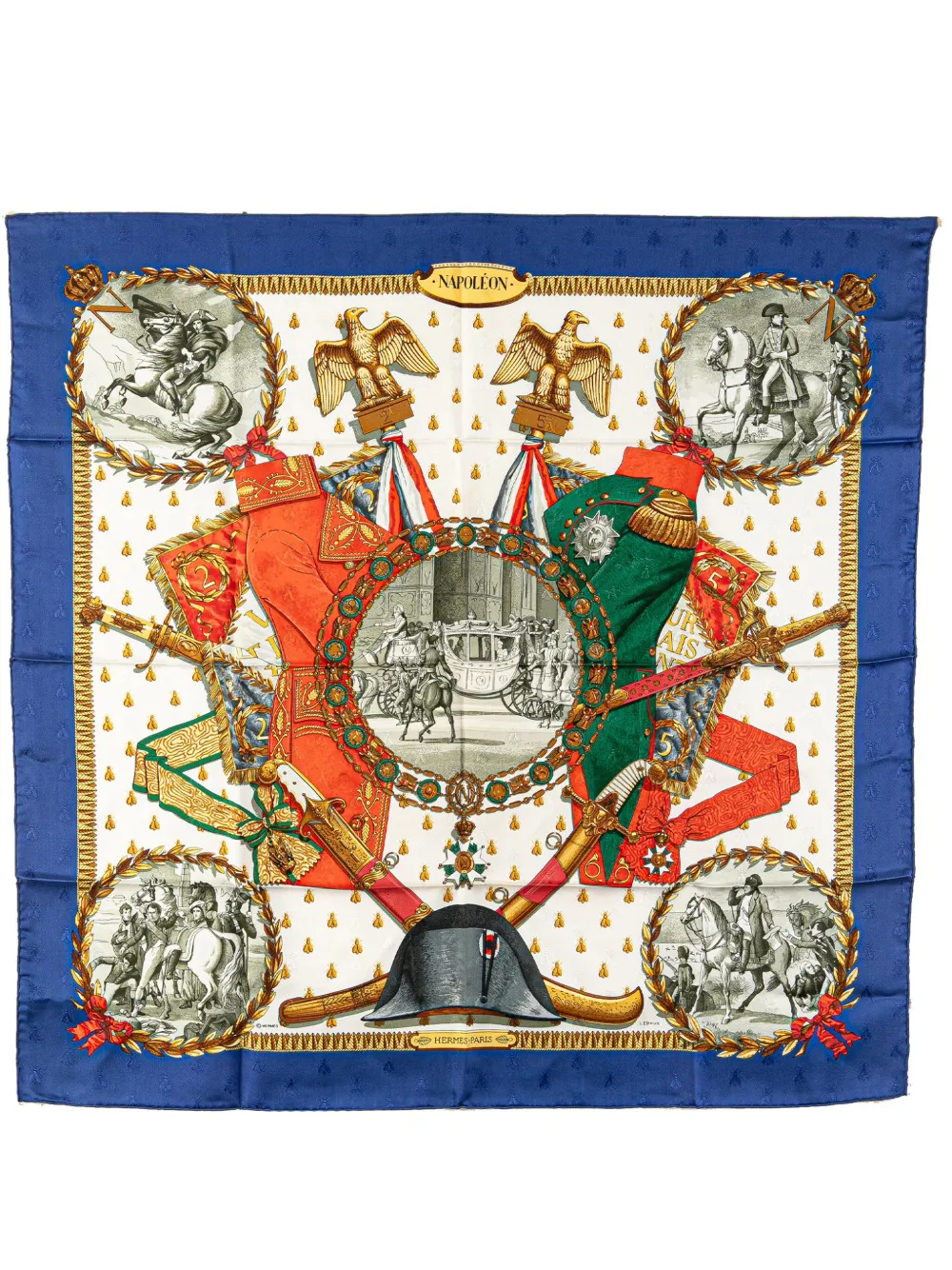 Hermès Pre-Owned 20th Century ナポレオン シルクスカーフ - ブルー Hermès Pre-Owned 20th Century ナポレオン シルクスカーフ - ブルー