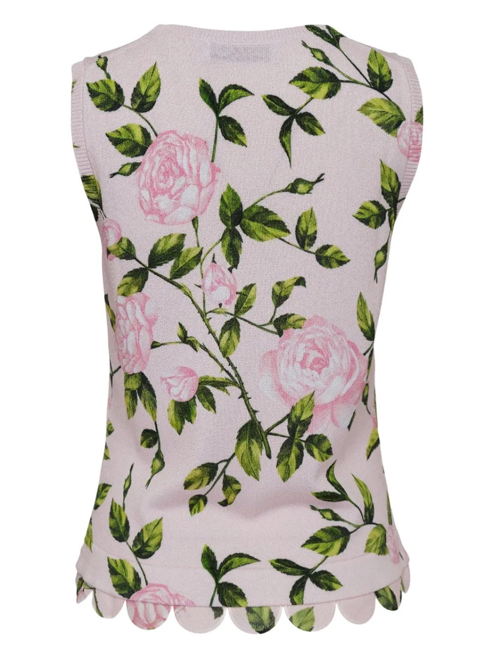 Oscar de la Renta English top met print en gewelfde afwerking - Roze
