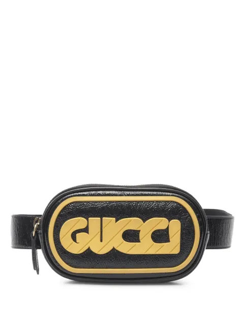 Gucci Pre-Owned 2000-2015 Patent and Rubber Game Patch Logo belt bag