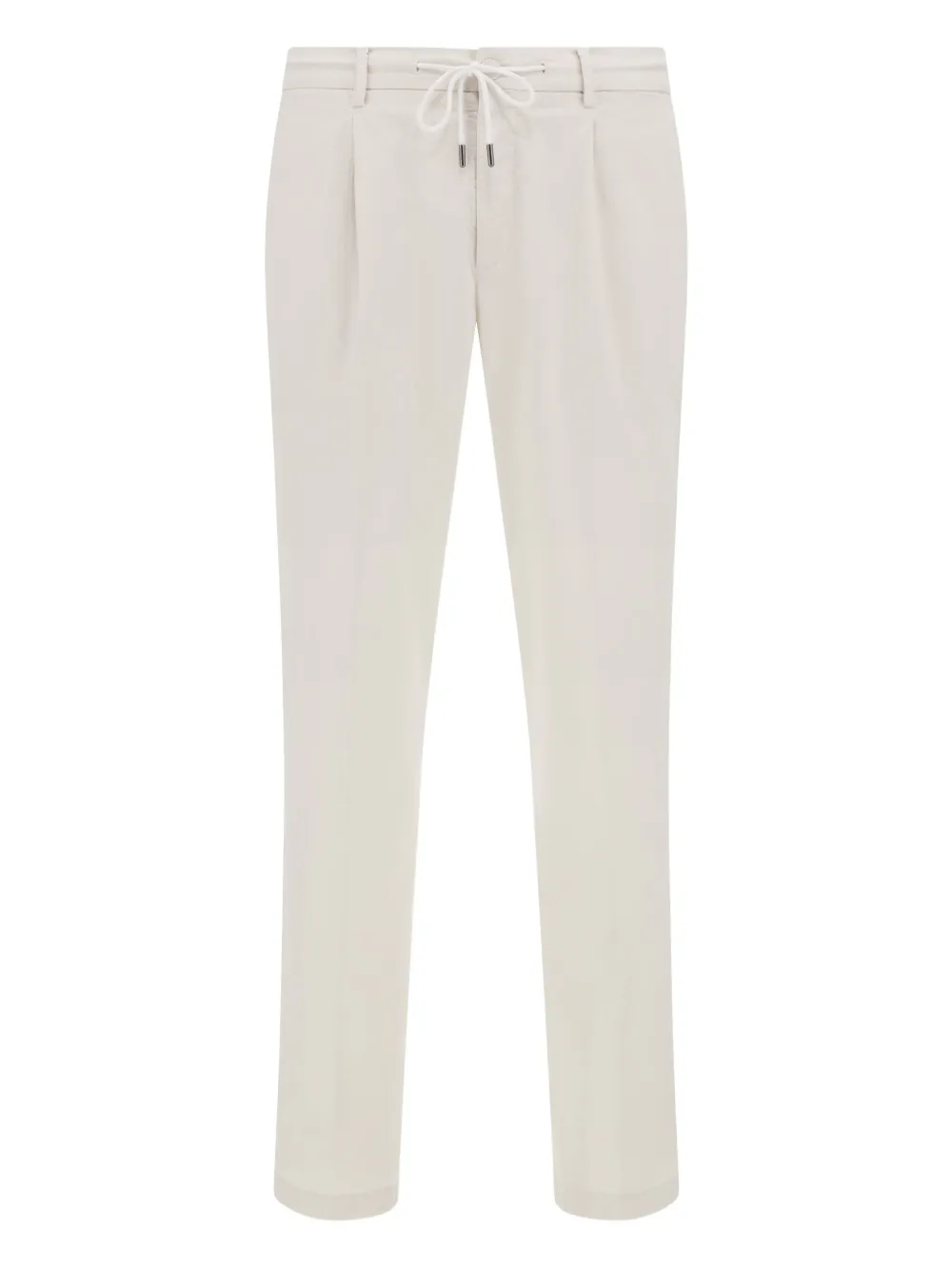 Boggi Milano Broek met trekkoord en plooidetails Wit