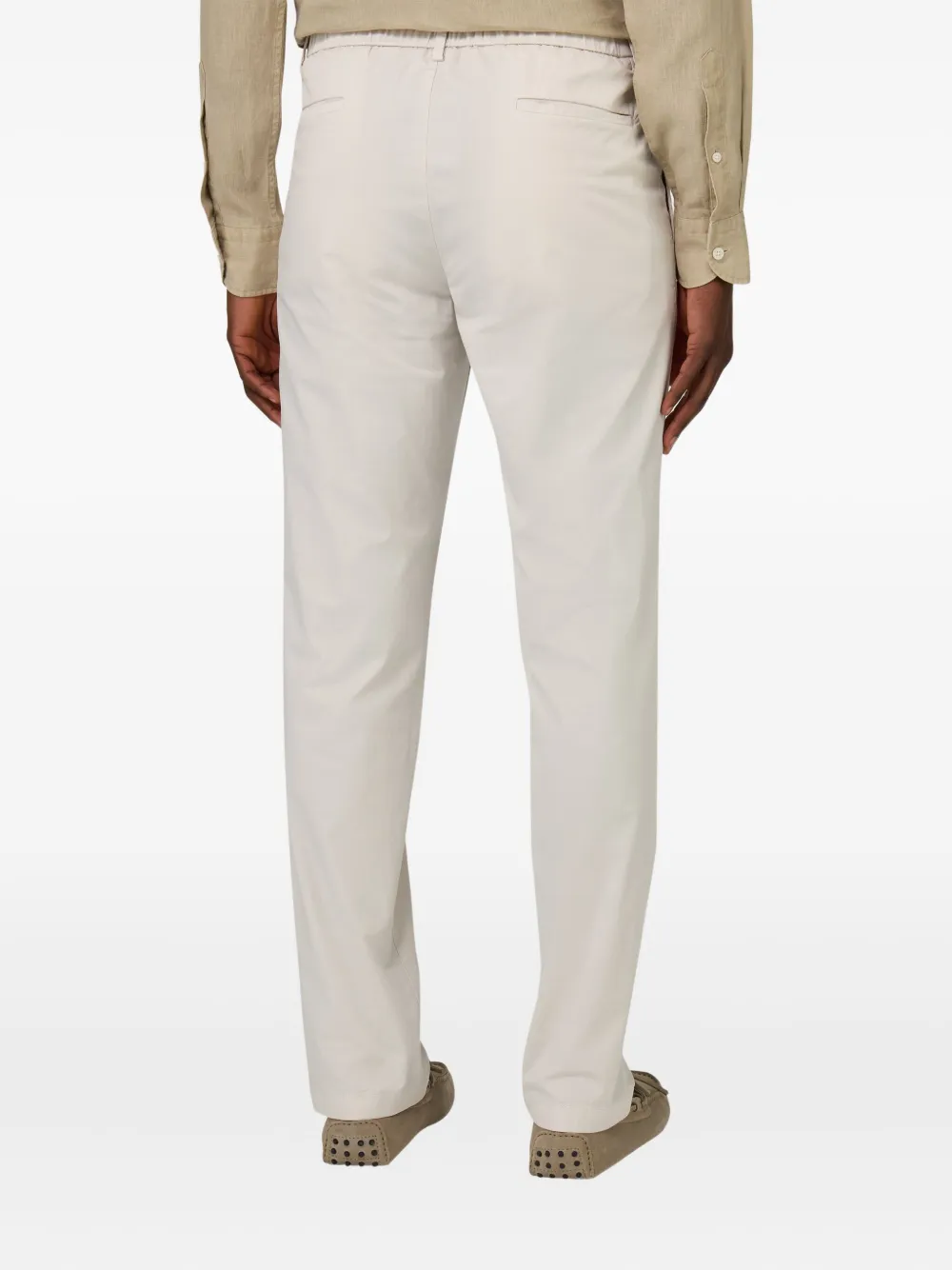 Boggi Milano Broek met trekkoord en plooidetails Wit