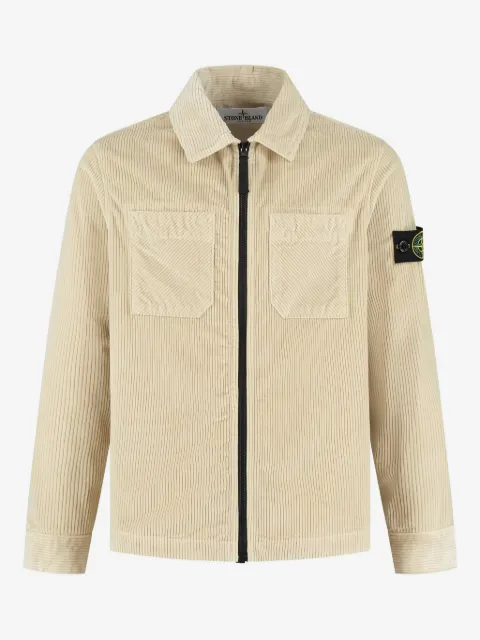 Stone Island Junior corduroy zip-up jacket