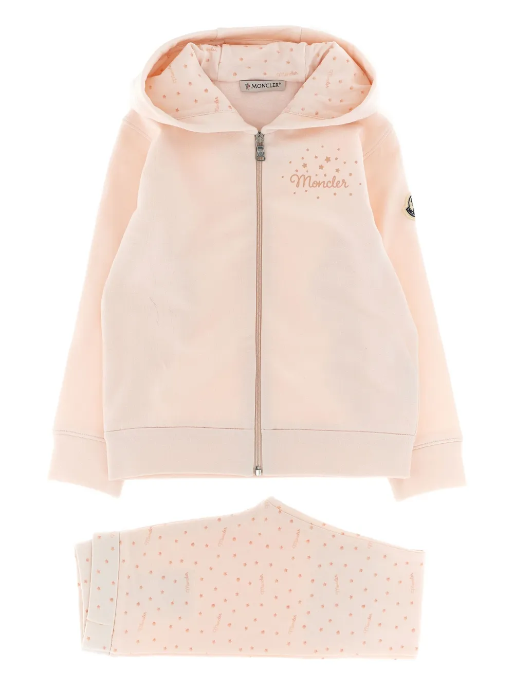 Moncler Enfant Trainingspak met logopatch en sterpatroon Roze