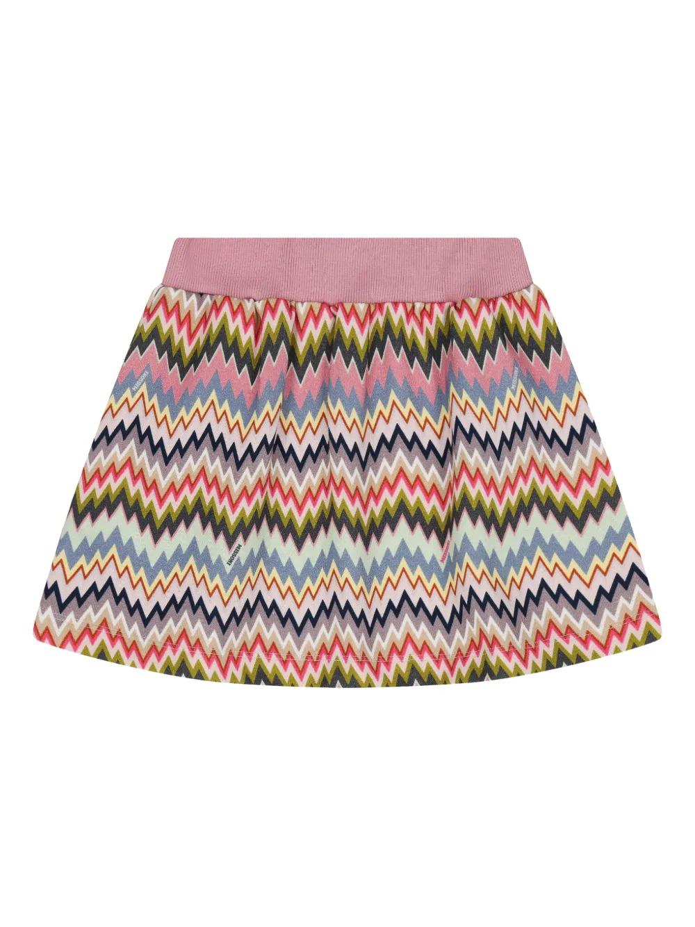 Missoni Kids' Zigzag-pattern Elastic-waistband Skirt In Pink