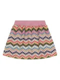 Missoni Kids zigzag-pattern elastic-waistband skirt - Pink