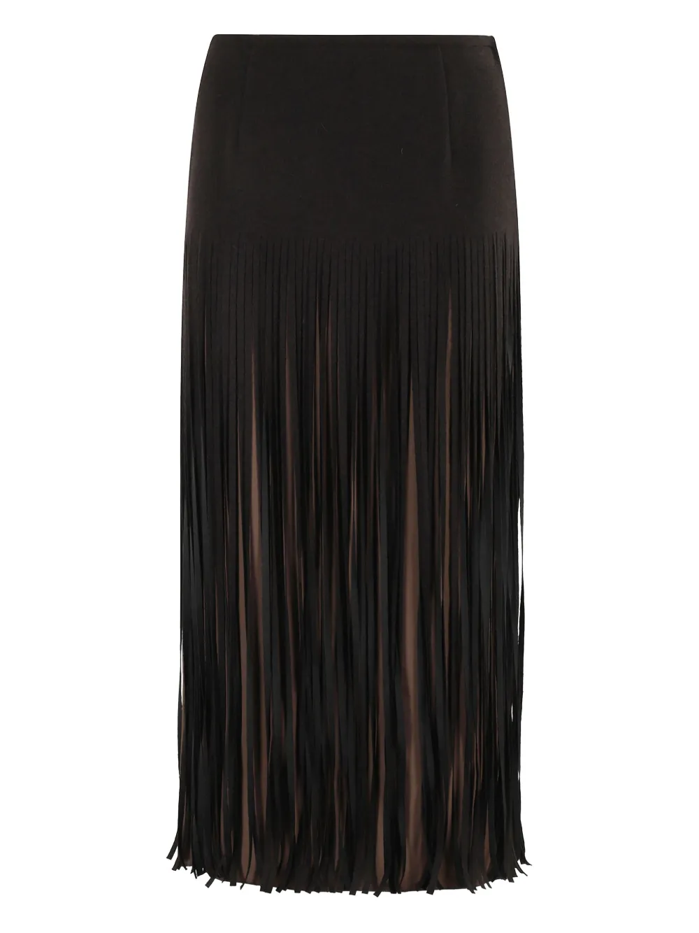 Tela fringe-detail midi skirt Bruin