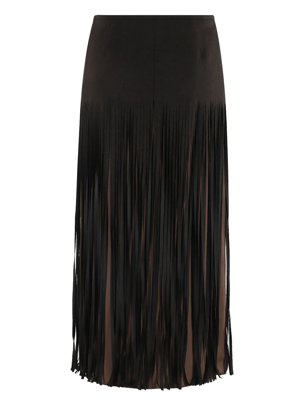 Tela fringe-detail midi skirt Bruin
