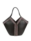 Hereu shearling-trimmed tote bag - Brown