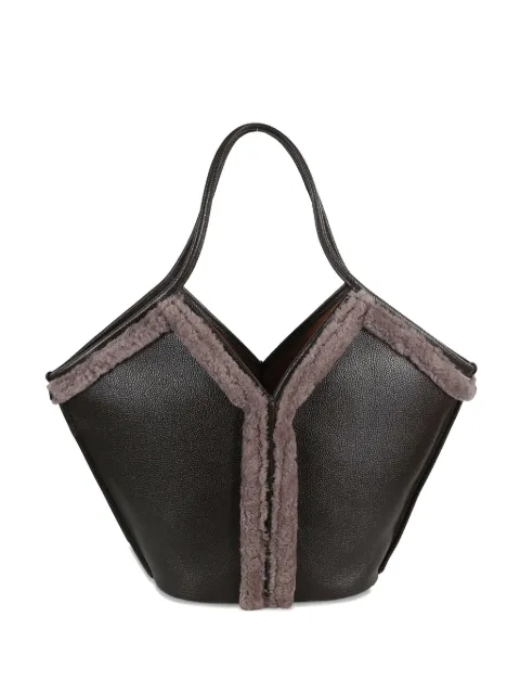 Hereu shearling-trimmed tote bag
