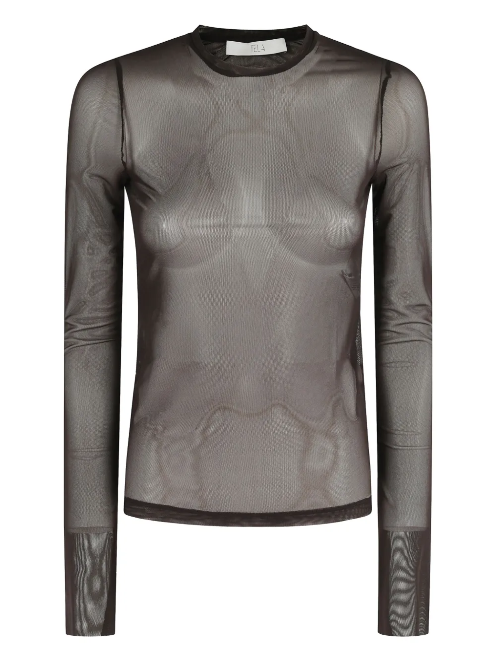mesh long-sleeve top