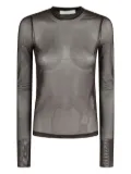 Tela mesh long-sleeve top - Brown