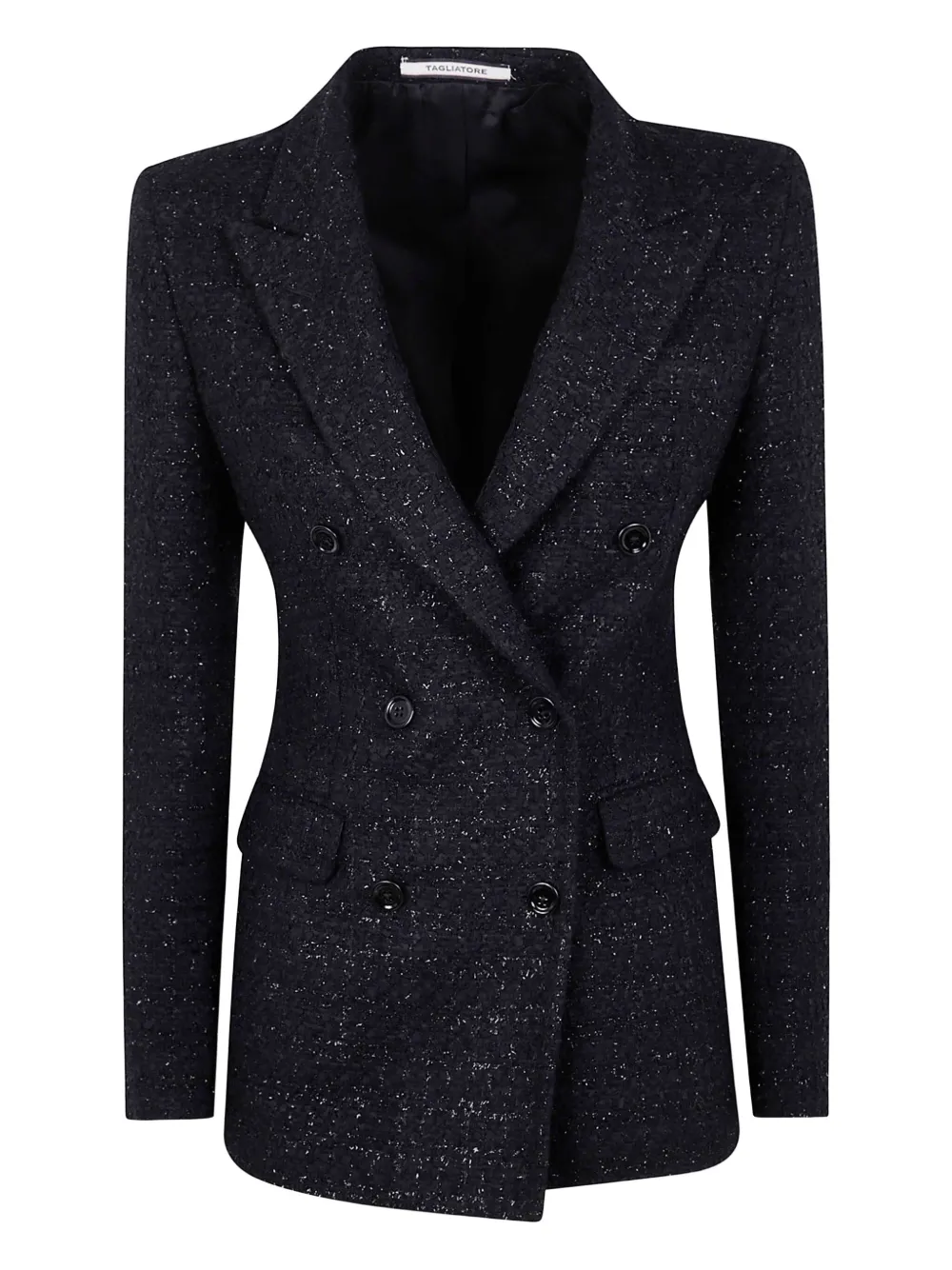 metallic tweed double-breasted blazer