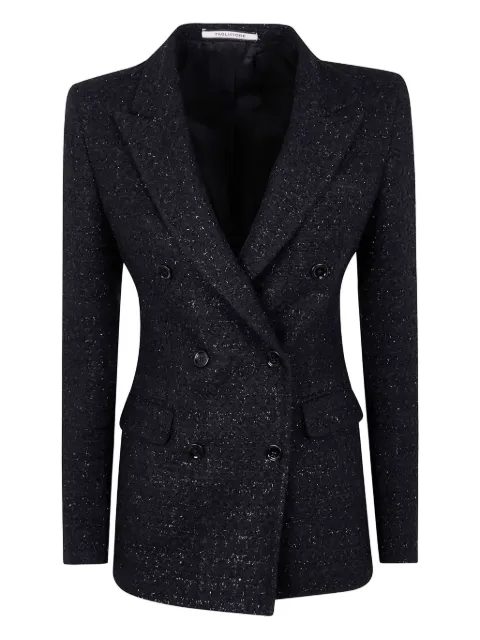 Tagliatore metallic tweed double-breasted blazer 