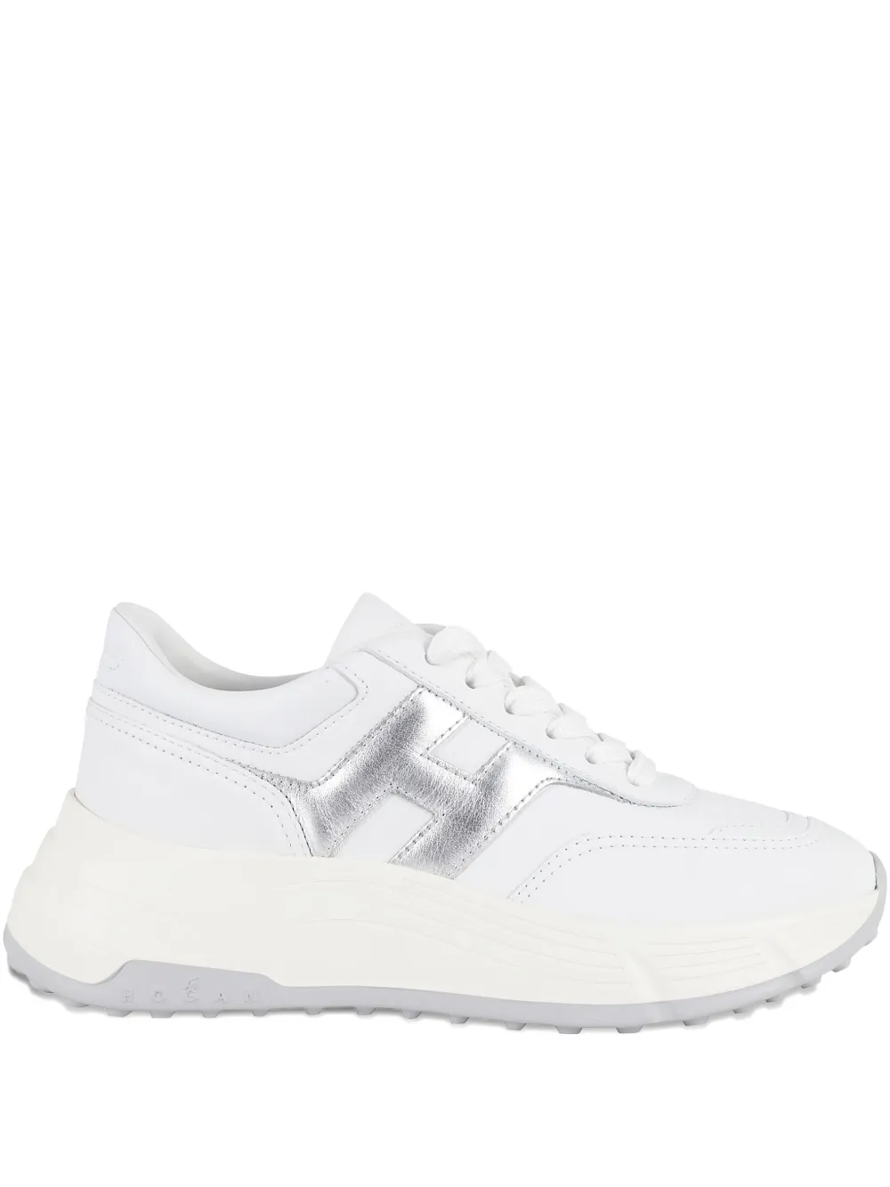 Hogan metallic-logo leather sneakers White